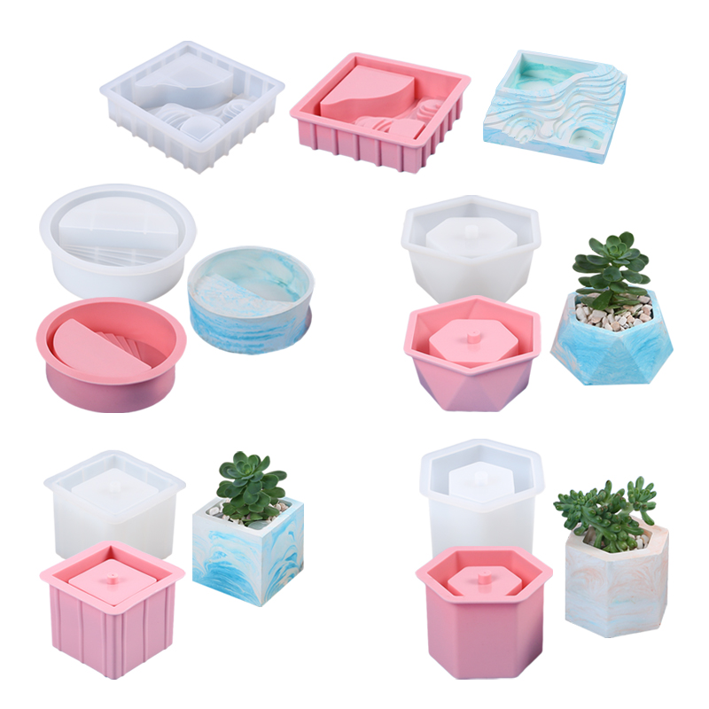 Echeveria Succulent - Succulent Flowerpot Silicone Mold Planter Vase