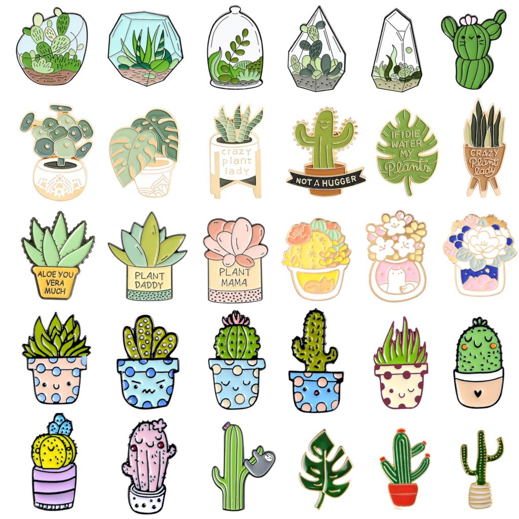 Potted Plant Brooch Monstera A - Aloe Vera Pot ulasan dan harga